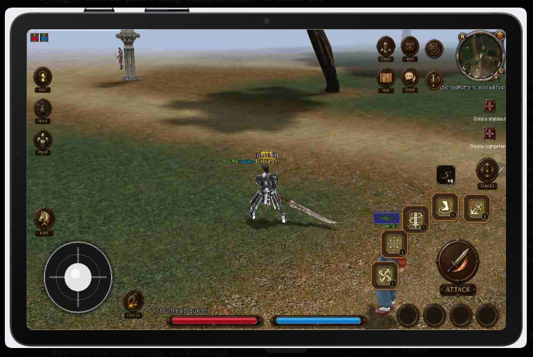 Metin2 running on iPad with native touch controls